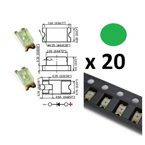 Nettog SMD 0603 GRN-20pak