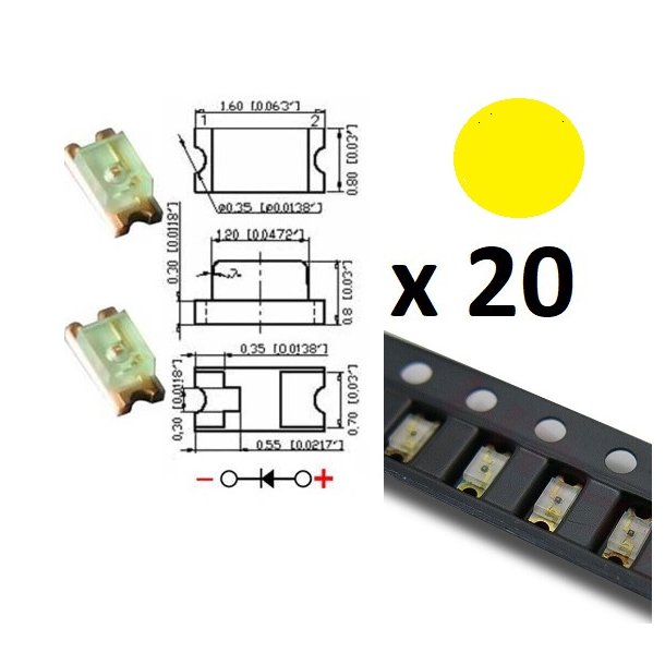 Nettog SMD 0603 GUL-20pak